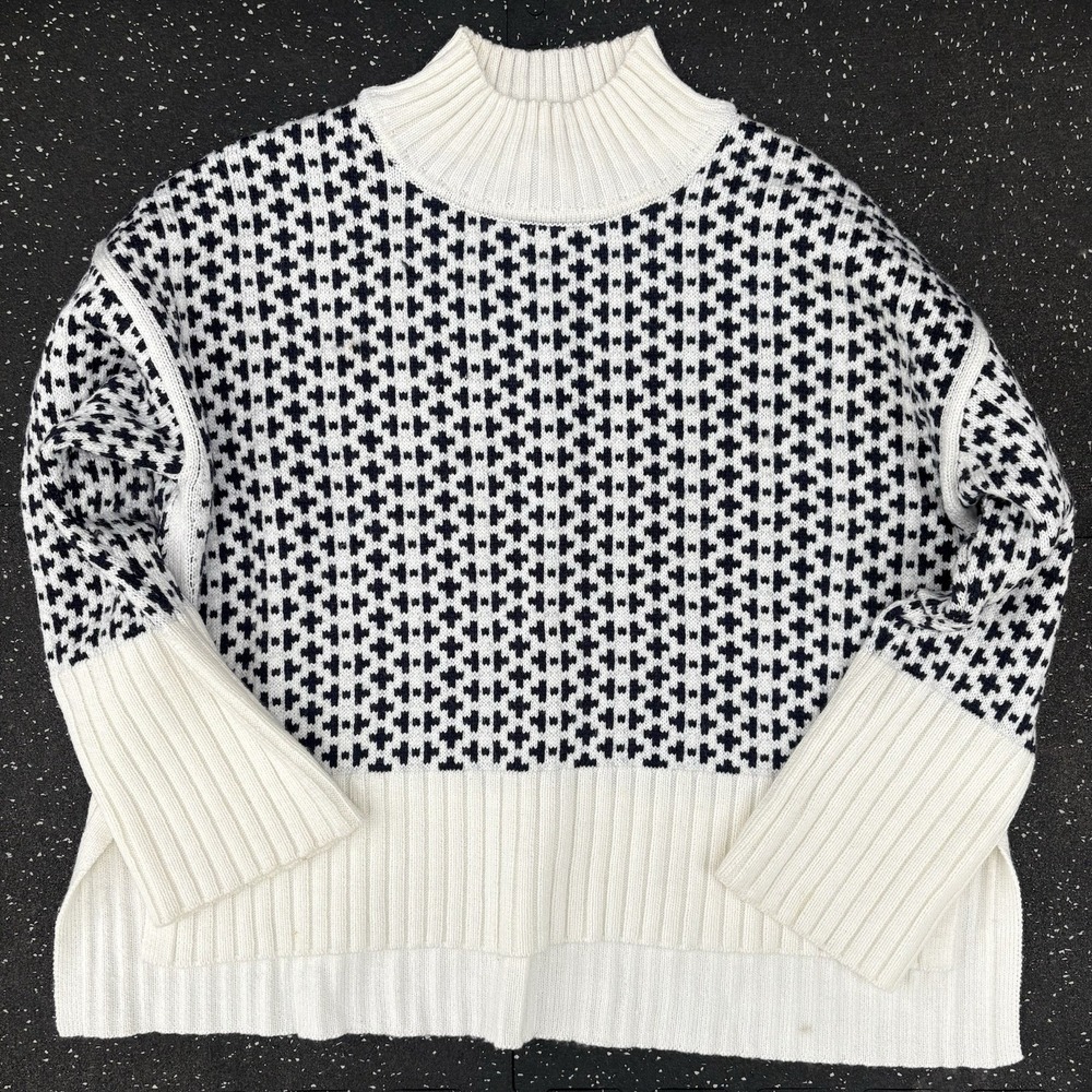 Free Assembly Sweater Size 2XL Midweight Mock Neck Tight Knit Preppy Retro